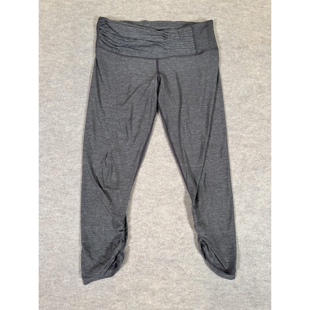 Lululemon‎ Leggings Womens Small Gray Capri Ruched Waist Yoga Athletic Gym Tight